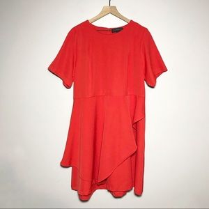 Eloquii Short Sleeve Layered Fit and Flare Dress